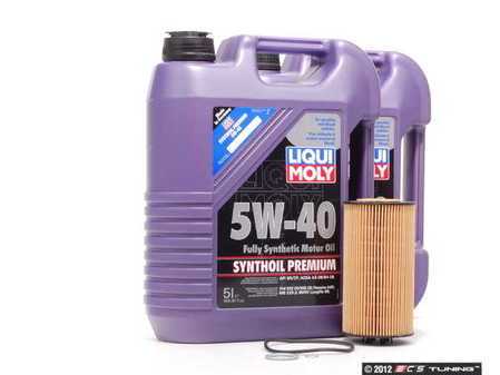 ES#1885286 - B7S4V8PRM -  Oil Service Kit - Premium - Includes 10 liters of LIQUI MOLY Voll-Synthese Motor Oil (5w-40), Hengst oil filter, and drain plug sealing washer - Assembled By ECS - Audi Volkswagen