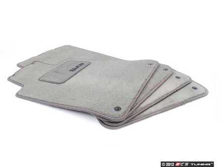 ES#195513 - 82111466935 - Carpeted Floor Mat Set - Silver - (NO LONGER AVAILABLE) - Complete set of four with BMW heel pad - Genuine BMW - 