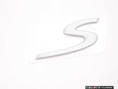 ES#1505670 - 99755924300 - "S" Logo - Matte Chrome - S emblem for engine lid - Genuine Porsche - Porsche