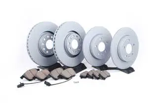 Front & Rear Brake Service Kit - Zimmerman Rotors & Akebono Euro Ceramic Pads