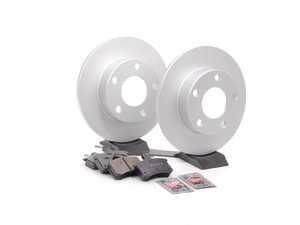 ES#2561511 - 8D0615601AKT1 - Rear Brake Service Kit - Featuring Zimmerman rotors and ECS DD23 Daily Driver ceramic pads - Assembled By ECS - Audi