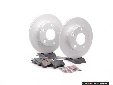 ES#2561511 - 8D0615601AKT1 - Rear Brake Service Kit - Featuring Zimmerman rotors and ECS DD23 Daily Driver ceramic pads - Assembled By ECS - Audi