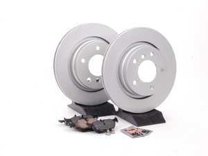 ES#514102 - E4634_11 - Rear Brake Service Kit - Featuring Meyle coated rotors and ECS DD23 Daily Driver ceramic pads - Assembled By ECS - BMW
