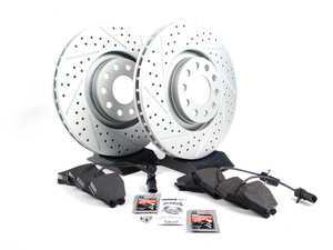 ES#2561647 - 8E0301ADXGMTKT - Performance Front Brake Service Kit - (NO LONGER AVAILABLE) - Featuring ECS GEOMET Drilled & Slotted rotors and Hawk HPS pads - Assembled By ECS - 