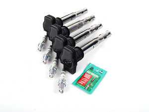 ES#2535337 - 07K905715FKT - Ignition Service Kit - Includes four Karlyn black coil packs and four NGK BKR8EIX iridium spark plugs (One heat range colder) - Assembled By ECS - 