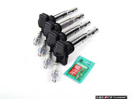 ES#2535337 - 07K905715FKT - Ignition Service Kit - Includes four Karlyn black coil packs and four NGK BKR8EIX iridium spark plugs (One heat range colder) - Assembled By ECS - 
