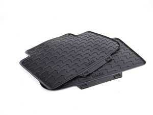 ES#120833 - 51470428952 - Black All Weather Rubber Floor Mat Set - Rear - (NO LONGER AVAILABLE) - Protect your carpet from stains - Genuine BMW - 