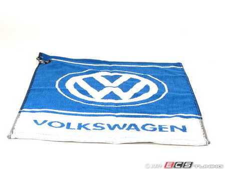 ES#517796 - 17996 - VW Woven Golf Towel - (NO LONGER AVAILABLE) - Clean your clubs, and show your Volkswagen pride on the links - DriverGear - 