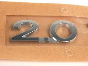 ES#7079 - 3C0853675FGQF - "2.0 TDI" Emblem - Chrome / Chrome / Red stick on emblem - Genuine Volkswagen Audi - Volkswagen