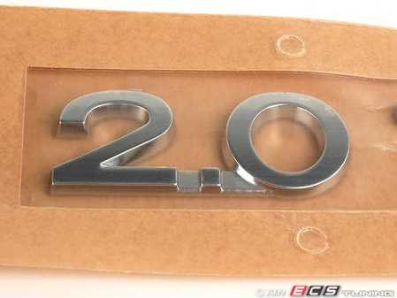 ES#7079 - 3C0853675FGQF - "2.0 TDI" Emblem - Chrome / Chrome / Red stick on emblem - Genuine Volkswagen Audi - Volkswagen