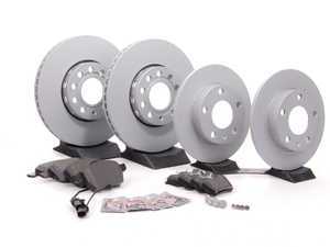 ES#260209 - 4a0698001 -  Front & Rear Premium Brake Service Kit - Featuring Zimmerman rotors and DD23 Daily Driver ceramic pads - Assembled By ECS - Audi