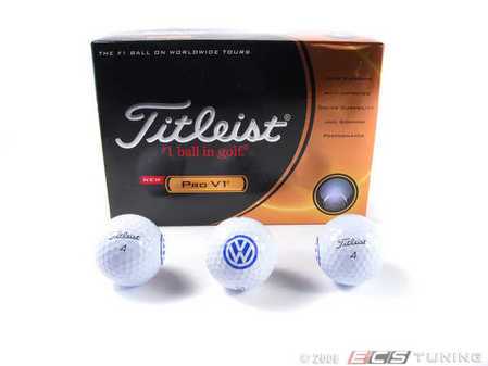 ES#517785 - 17995 - VW Titleist Pro V1 Golf Balls - One Dozen - You will know which golf balls belong to you with these unique VW Titleist Pro V1 Golf Balls! - DriverGear - Volkswagen