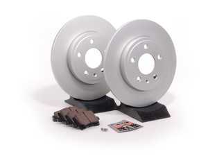 ES#2562097 - 8E0615601MKT - Rear Brake Service Kit - Featuring Zimmermann rotors and ECS DD23 "Daily Driver" ceramic pads. - Assembled By ECS - Audi
