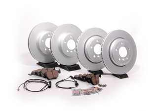 ES#2594522 - 34351164372KT1 - Front And Rear Brake Service Kit - Featuring Zimmermann coated rotors and ECS DD23 "Daily Driver" ceramic pads. - Assembled By ECS - BMW