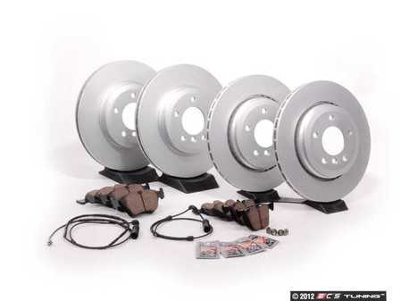 ES#2594522 - 34351164372KT1 - Front And Rear Brake Service Kit - Featuring Zimmermann coated rotors and ECS DD23 "Daily Driver" ceramic pads. - Assembled By ECS - BMW