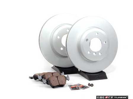 ES#2515298 - e4612345 - Front Brake Service Kit - Featuring Meyle coated rotors and ECS DD23 "Daily Driver" ceramic pads. - Assembled By ECS - BMW