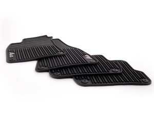 ES#441564 - 8E1061450041 - All Weather Rubber Floor Mat Set - Black - (NO LONGER AVAILABLE) - Featuring the 'A4' logo, includes front and rear mats - Genuine Volkswagen Audi - 