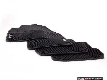 ES#3921 - ZAW179010ABLK - All Weather Rubber Floor Mat Set - Black - (NO LONGER AVAILABLE) - Featuring the 'A4' logo, includes front and rear mats - Genuine Volkswagen Audi - 