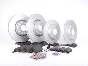 ES#2561919 - 8E0615301RKT3 - Front & Rear Brake Service Kit - Featuring Zimmermann rotors and ECS DD23 "Daily Driver" ceramic pads. - Assembled By ECS - Audi