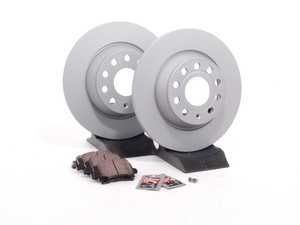 ES#2593941 - 1K0615601MKT - Rear Brake Service Kit - Featuring ECS V5 rotors and ECS DD23 ceramic pads. - Assembled By ECS - Audi