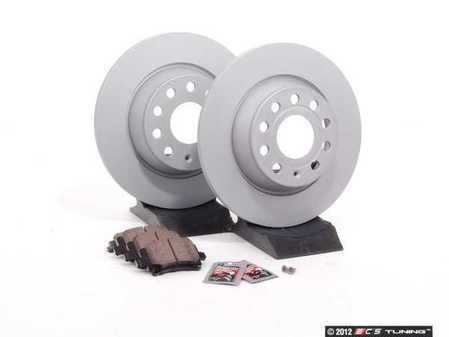 ES#2593941 - 1K0615601MKT - Rear Brake Service Kit - Featuring ECS V5 rotors and ECS DD23 ceramic pads. - Assembled By ECS - Audi