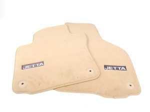 ES#322871 - 1KM061275PBRYL - Carpeted Floor Mats - Front, Jetta Logo, Beige - (NO LONGER AVAILABLE) - Give your vehicle a showroom feel with new floor mats - Genuine Volkswagen Audi - 