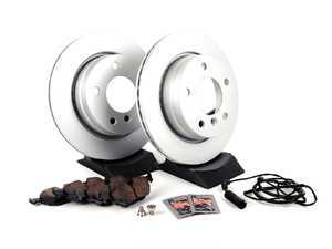 ES#257435 - E463422-1 - Rear Brake Service Kit - Featuring Meyle coated rotors and ECS DD23 Daily Driver ceramic pads - Assembled By ECS - BMW