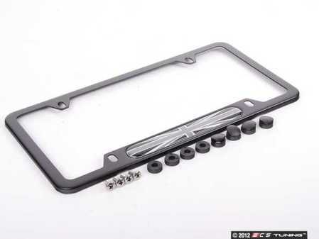 ES#4562855 - 51805A5CFA2 - MINI Black Jack License Plate Frame - Black - Priced Each  - With the gray / black color scheme - Genuine MINI - MINI