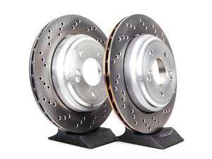 ES#11544 - 282303304 - European Rear Brake Rotors - Pair (CSL/ZCP) - 328x20 2-Piece cross drilled rear brake rotor set off the European E46 M3 - Genuine European BMW - BMW