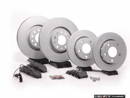 ES#2102255 - 8D0698012 - Front & Rear Brake Service Kit - Featuring ECS V5 coated rcoated rotors and ECS DD23 "Daily Driver" ceramic pads. - Assembled By ECS - Audi