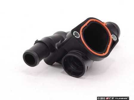 ES#275594 - 03G121132B - Coolant Flange - Located on the driver side of the cylinder head, this pipe contains the coolant temperature sensor - Genuine Volkswagen Audi - Volkswagen