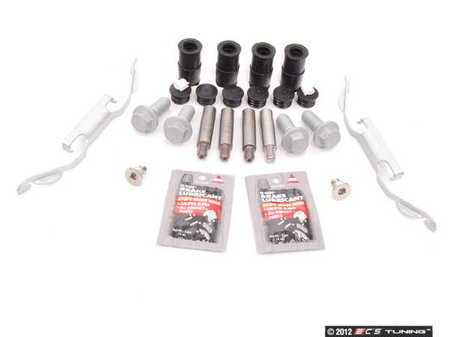 ES#2593505 - 34111163801KT1 - Front Pad And Rotor Installation Kit - Includes everything to install new front brakes including guide bolts and bushings - Assembled By ECS - BMW
