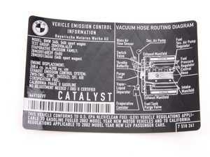 ES#185044 - 71227518241 - Exhaust Emissions Label - Genuine BMW - BMW