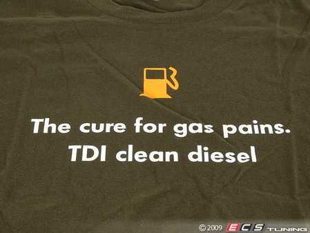 ES#517736 - 13818-LG - "Cure For Gas Pains" Tee - Large - (NO LONGER AVAILABLE) - Spread the word how great your TDI is without saying a word! - DriverGear - 