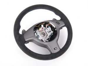 ES#53814 - 32342282502 - E46 M3 M3 Competition Steering Wheel - Without Multifunction Controls - Alcantara with M color stitching - Genuine BMW - BMW