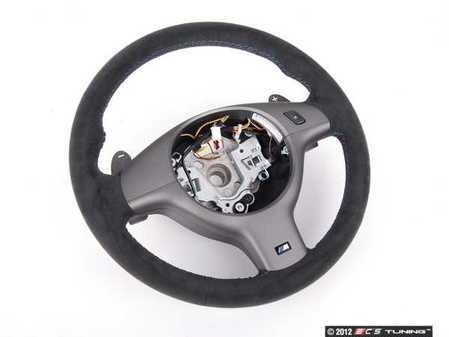 ES#53814 - 32342282502 - E46 M3 M3 Competition Steering Wheel - Without Multifunction Controls - Alcantara with M color stitching - Genuine BMW - BMW