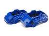 ES#7324 - MK5A3S5BBK-BLUXS - Front Big Brake Kit - Stage 5 - 2-Piece Cross-Drilled & Slotted Rotors (352x32) - With Blue Calipers - (NO LONGER AVAILABLE) - Six-piston Porsche Cayenne caliper, pads, two-piece rotors, exact-fit stainless steel lines, and hardware - ECS - 