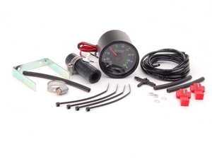 ES#2603046 - GAU001KT - Indigo 52mm Boost Gauge - 30 InHg/30 PSI - Perfect match for your VW's blue backlit gauges, includes NoBuzz T-Fitting Boost Tap Kit - New South Performance - Volkswagen