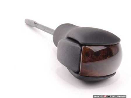 ES#47648 - 25160302392 - Automatic Shift Knob - (NO LONGER AVAILABLE) - Dark poplar wood with leather - Genuine BMW - 