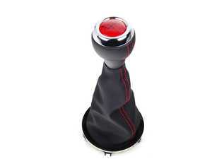 ES#2607800 - 25117638583 - JCW GP2 Shift Knob W/ Boot - Black / Red - Leather gear shift knob and boot with red top & black shift pattern - Genuine MINI - MINI