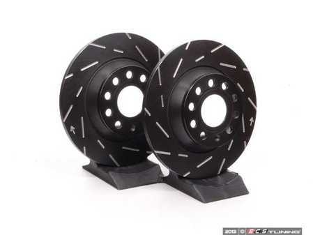 ES#522697 - USR1410 -  Rear Slotted Brake Rotors - Pair (282x12) - Reduce the fading, improve your braking - OE# 1K0615601AD - EBC - Audi Volkswagen