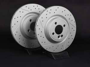 ES#2539206 - 341366XSGMTLRKT - Front Cross Drilled & Slotted Brake Rotors - Pair 12.44" (316x22) - (NO LONGER AVAILABLE) - Featuring GEOMET protective coating. - ECS - 
