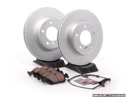 ES#514101 - E463411-5 - Front Brake Service Kit - Featuring coated rotors and ECS DD23 Daily Driver ceramic pads - Assembled By ECS - BMW
