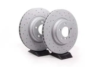 Front Sport Cross Drilled Brake Rotors - Pair (348x30) 