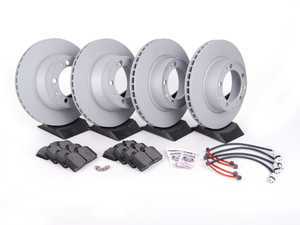 ES#2594789 - 95135104102PERKT - Performance Front & Rear Brake Service Kit - Featuring Zimmerman Z-Coated rotors and Hawk HPS brake pads - Assembled By ECS - Porsche