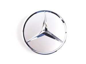 ES#1821059 - 66470206 - Chrome Mercedes Star Center Cap - Priced Each - Clip-In Silver Center Cap With Chrome Three-Pointed Star - Genuine Mercedes Benz - Mercedes Benz
