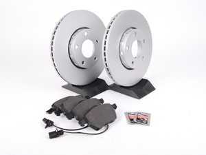 ES#1899320 - 8e0698005 - Front Brake Service Kit - Featuring Zimmermann rotors and ECS DD23 Daily Driver ceramic pads - Assembled By ECS - Audi Volkswagen