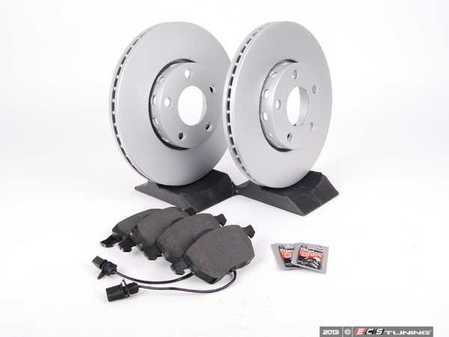 ES#1899320 - 8e0698005 - Front Brake Service Kit - Featuring Zimmermann rotors and ECS DD23 Daily Driver ceramic pads - Assembled By ECS - Audi Volkswagen