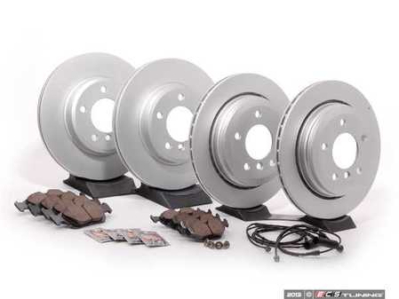 ES#2609210 - E463411KT8 - Front & Rear Brake Service Kit - Featuring Meyle coated rotors and Brembo pads - Assembled By ECS - BMW