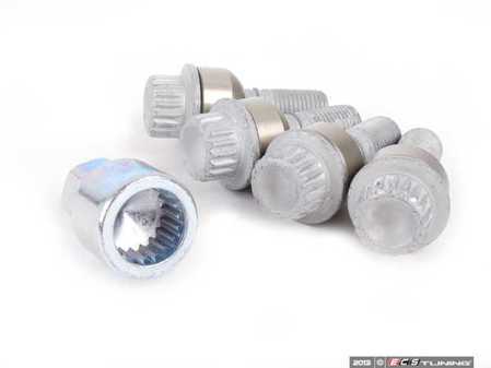 ES#1499523 - 99736105702 - Locking Wheel Bolt Set - Silver - (NO LONGER AVAILABLE) - Splined style - Genuine Porsche - 